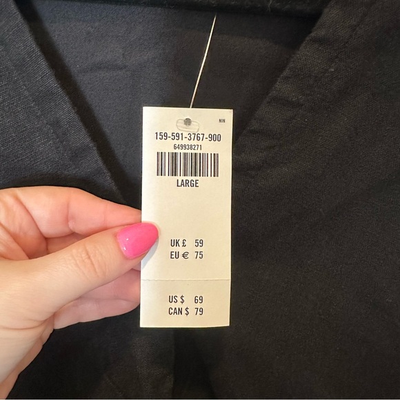 NWT Abercrombie & Fitch Linen Cut Out Wrap Dress Black Size Large - Picture 7 of 7